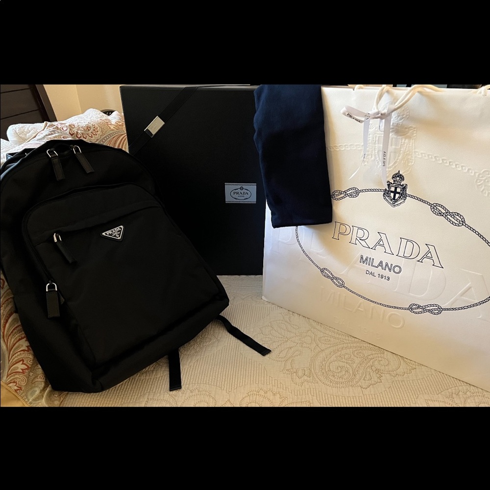 Beautiful Nylon Saffiano Prada backpack. Low inventory in store.